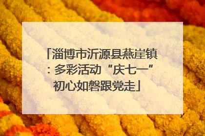 淄博市沂源县燕崖镇：多彩活动“庆七一” 初心如磐跟党走