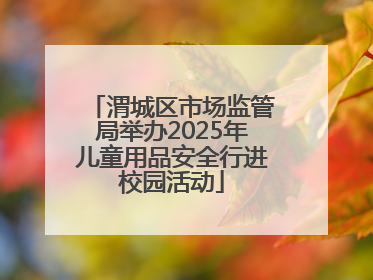 渭城区市场监管局举办2025年儿童用品安全行进校园活动