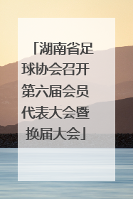 湖南省足球协会召开第六届会员代表大会暨换届大会