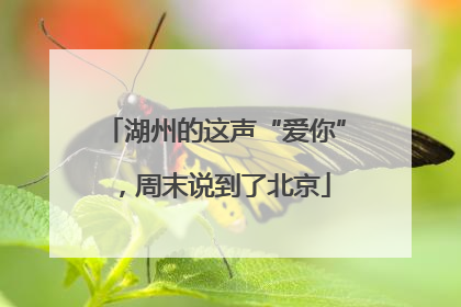 湖州的这声“爱你”，周末说到了北京