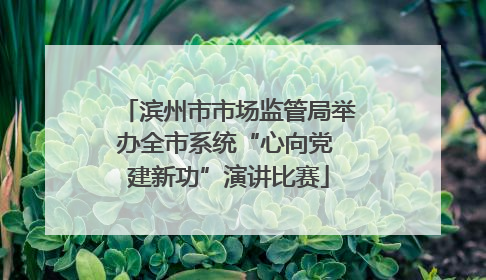 滨州市市场监管局举办全市系统“心向党 建新功”演讲比赛