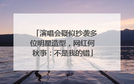 演唱会疑似抄袭多位明星造型，网红何秋亊：不是我的错