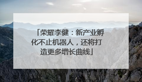 荣耀李健：新产业孵化不止机器人，还将打造更多增长曲线
