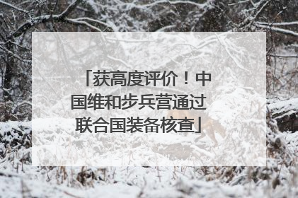 获高度评价！中国维和步兵营通过联合国装备核查