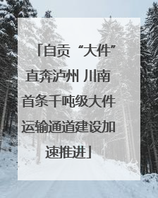 自贡“大件”直奔泸州 川南首条千吨级大件运输通道建设加速推进