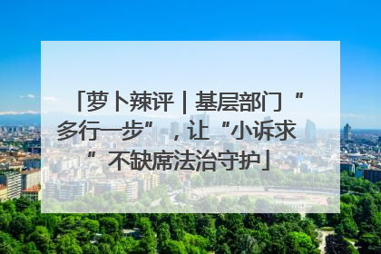 萝卜辣评｜基层部门“多行一步”，让“小诉求”不缺席法治守护