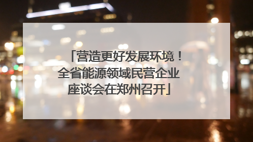 营造更好发展环境！全省能源领域民营企业座谈会在郑州召开