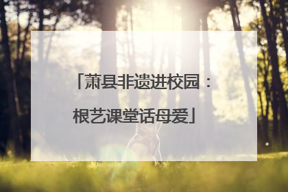 萧县非遗进校园：根艺课堂话母爱