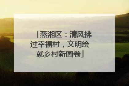 蒸湘区：清风拂过幸福村，文明绘就乡村新画卷