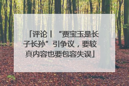 评论丨“贾宝玉是长子长孙”引争议，要较真内容也要包容失误