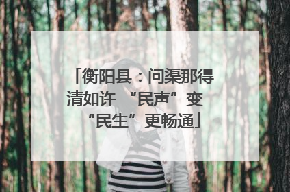 衡阳县：问渠那得清如许 “民声”变“民生”更畅通