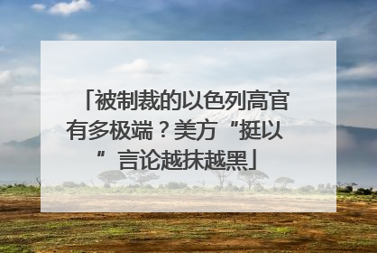 被制裁的以色列高官有多极端？美方“挺以”言论越抹越黑