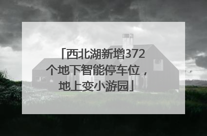 西北湖新增372个地下智能停车位，地上变小游园