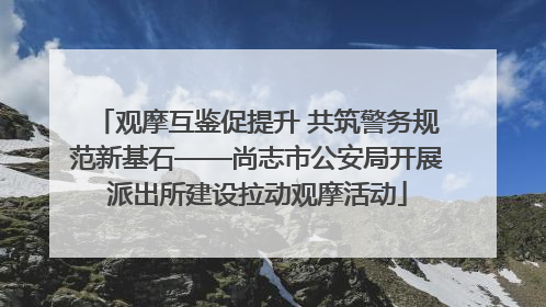 观摩互鉴促提升 共筑警务规范新基石——尚志市公安局开展派出所建设拉动观摩活动