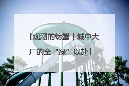 观潮的螃蟹丨城中大厂的全“绿”以赴