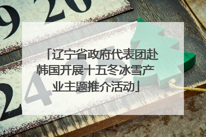 辽宁省政府代表团赴韩国开展十五冬冰雪产业主题推介活动