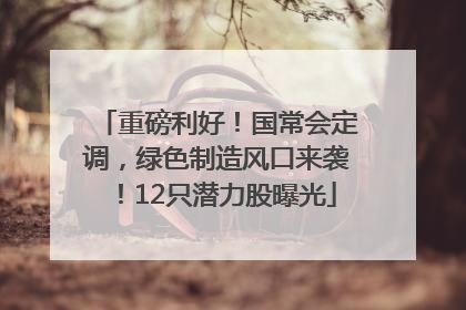 重磅利好！国常会定调，绿色制造风口来袭！12只潜力股曝光