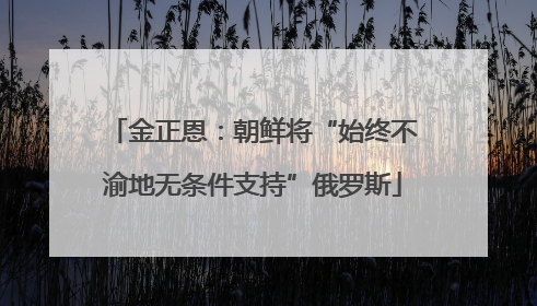 金正恩：朝鲜将“始终不渝地无条件支持”俄罗斯