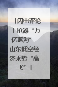 闪电评论丨抢滩“万亿蓝海” 山东低空经济乘势“高飞”