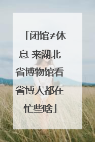 闭馆≠休息 来湖北省博物馆看省博人都在忙些啥