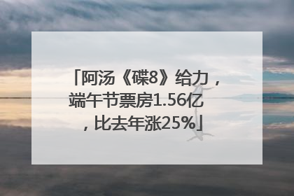 阿汤《碟8》给力，端午节票房1.56亿，比去年涨25%