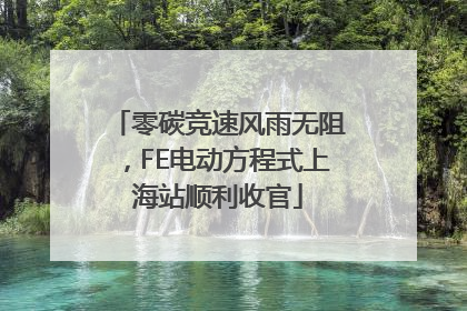 零碳竞速风雨无阻，FE电动方程式上海站顺利收官