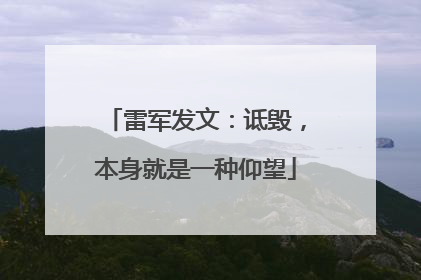 雷军发文：诋毁，本身就是一种仰望