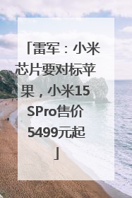雷军：小米芯片要对标苹果，小米15SPro售价5499元起