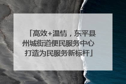 高效+温情，东平县州城街道便民服务中心打造为民服务新标杆