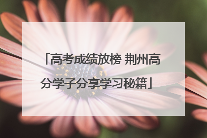 高考成绩放榜 荆州高分学子分享学习秘籍