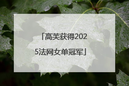 高芙获得2025法网女单冠军