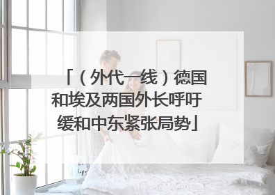 （外代一线）德国和埃及两国外长呼吁缓和中东紧张局势