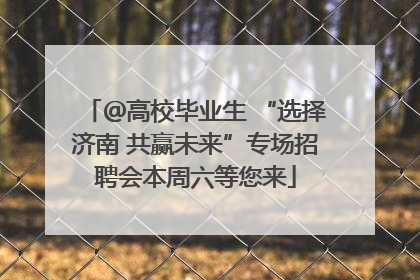 ＠高校毕业生 “选择济南 共赢未来”专场招聘会本周六等您来