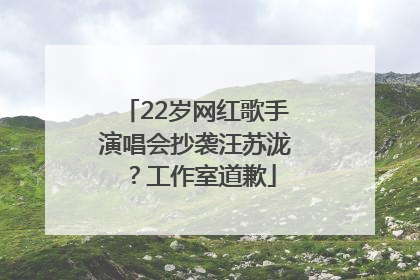 22岁网红歌手演唱会抄袭汪苏泷？工作室道歉