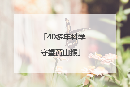 40多年科学守望黄山猴