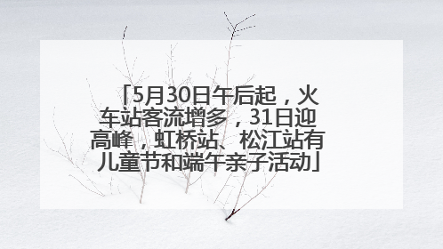 5月30日午后起，火车站客流增多，31日迎高峰，虹桥站、松江站有儿童节和端午亲子活动