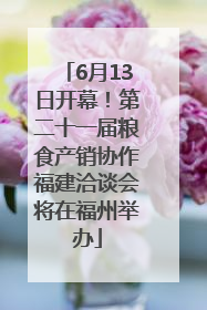 6月13日开幕！第二十一届粮食产销协作福建洽谈会将在福州举办