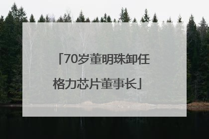 70岁董明珠卸任格力芯片董事长
