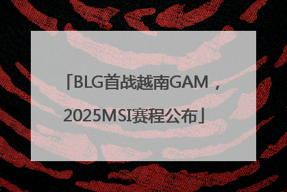 BLG首战越南GAM，2025MSI赛程公布