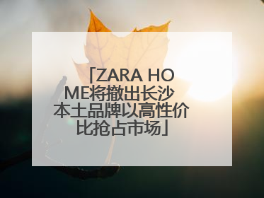 ZARA HOME将撤出长沙 本土品牌以高性价比抢占市场